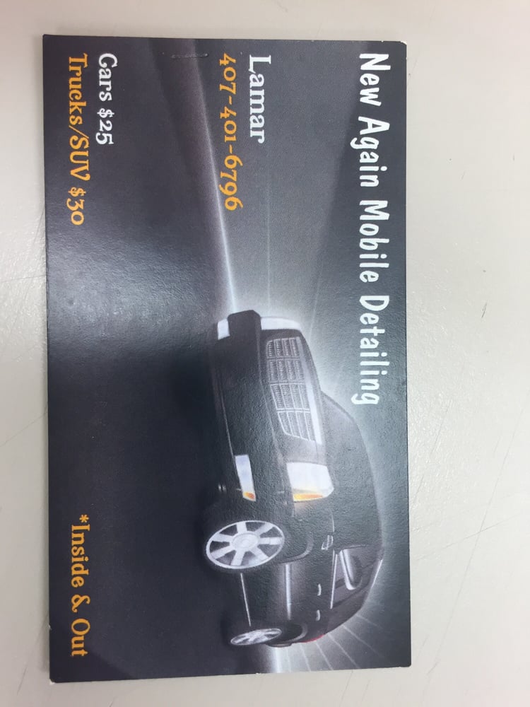 NEW AGAIN MOBILE DETAILING Orlando, Florida Auto Detailing Phone