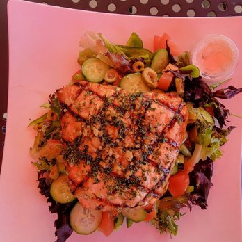 Hummus Bean - Salmon salad. Grilled to perfection. High-end salad. Super HEALTHY! Good fats & protein in one plate. It is a weight loss inducing entree. - Mediterranean Near Me - Anaheim, California Hummus Bean - Salmon salad. Grilled to perfection. High-end salad. Super HEALTHY! Good fats & protein in one plate. It is a weight loss inducing entree. - Mediterranean Near Me - Anaheim, California