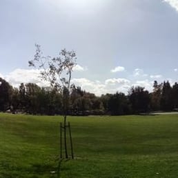 Panorama of the park from the street. Panorama of the park from the street.
