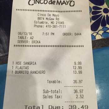 Cinco de Mayo - Price of drink since they are not on the menu - Mexican Near Me - Columbia, Maryland Cinco de Mayo - Price of drink since they are not on the menu - Mexican Near Me - Columbia, Maryland