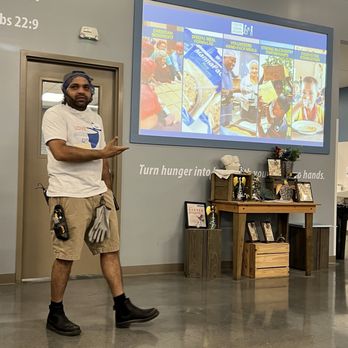 Feed My Starving Children - One of the employees educating the volunteers. - Community Service/Non-Profit Near Me - Schaumburg, Illinois Feed My Starving Children - One of the employees educating the volunteers. - Community Service/Non-Profit Near Me - Schaumburg, Illinois