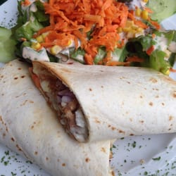 Familienbad Niederheid - XXL Wrap mit Lachs (Leider war der Wrap eher Größe M)