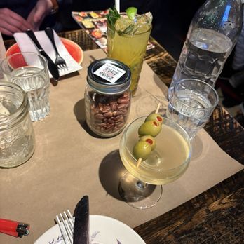 Scaddabush - Dirty martini and a mango basil smash, both great - Italian Near Me - Toronto, Ontario