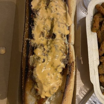 Cleavers - Effin' Hot Steak Ribeye steak, hot cherry pepper relish, fried onions, American and sriracha aioli. - Cheesesteaks Near Me - Philadelphia, Pennsylvania