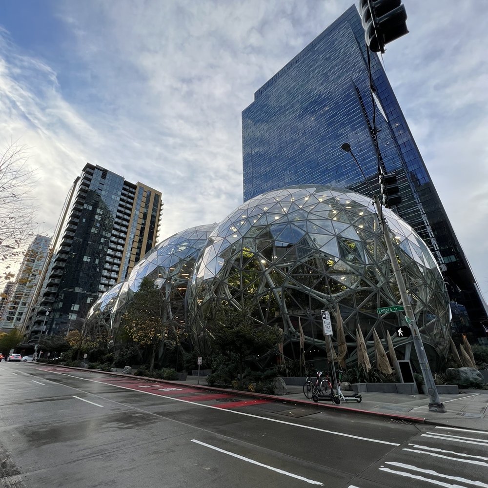 Amazon Spheres - From the outside - Botanical Gardens Near Me - Seattle, Washington Amazon Spheres - From the outside - Botanical Gardens Near Me - Seattle, Washington