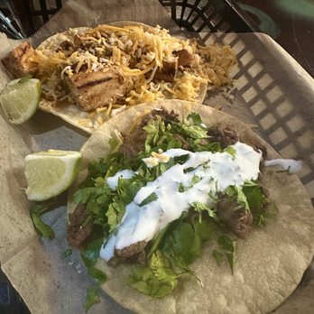 Sancho’s Tacos - Custom ordered Yard Bird chicken taco with cheese and OG beef taco with no onion. - Tacos Near Me - Laguna Niguel, California Sancho’s Tacos - Custom ordered Yard Bird chicken taco with cheese and OG beef taco with no onion. - Tacos Near Me - Laguna Niguel, California