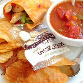 Key Largo Conch House - Chicken fajita wrap and conch chowder.   ("Pick Two" for $10.95, plus $2 for conch chowder) - Seafood Near Me - Key Largo, Florida