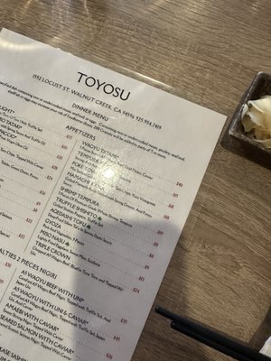 Menu photo 7 Toyosu Walnut Creek, CA