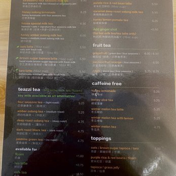 Teazzi - Menu - Bubble Tea Near Me - Boston, Massachusetts
