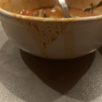 Thai Me Up - The evidence of a little spill while spilling out into the serving bowl - Thai Near Me - Stockton, California