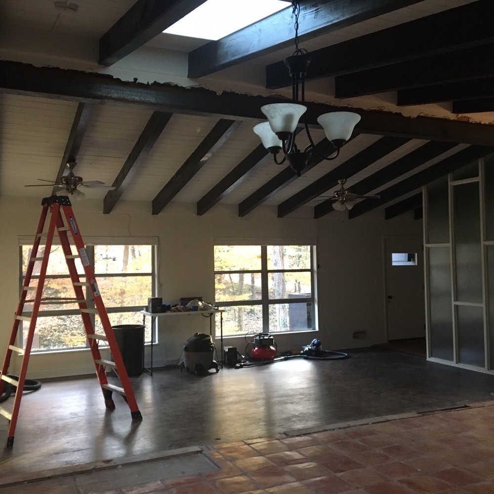 Structural Fix - New steel beam replacing load bearing wall (before drywall) - Grout Services Near Me - Douglasville, Georgia