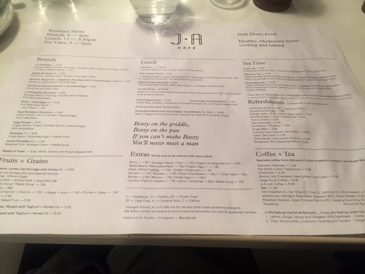 Menu photo 3 J+A Café London, XGL