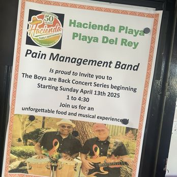 Hacienda Playa - The Pain Management Band - Mexican Near Me - Playa Del Rey, California Hacienda Playa - The Pain Management Band - Mexican Near Me - Playa Del Rey, California