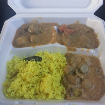 Cafe Nirvana - Lemon cashew rice with okra, local sweet potatoes and Brussels. Yum! - Indian Near Me - Kapaa, Hawaii