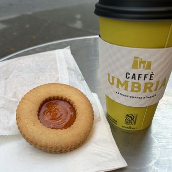 Caffe Umbria - Apricot cookie and honey oat latte - Coffee & Tea Near Me - Seattle, Washington