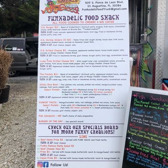 Funkadelic Food Shack - Menu - Burgers Near Me - Saint Augustine, Florida
