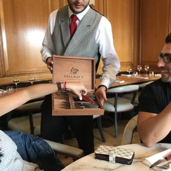 Gillray's Steakhouse & Bar - alex with box of steak knives - British Near Me - London, XGL