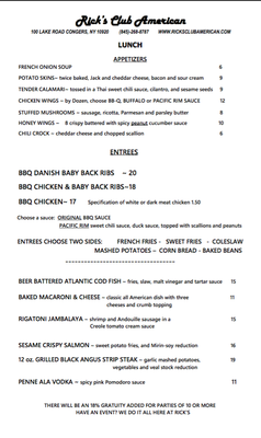 Menu photo 5 Rick's Club American Congers, NY Menu photo 5 Rick's Club American Congers, NY