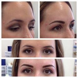 Powdered brows immediately after