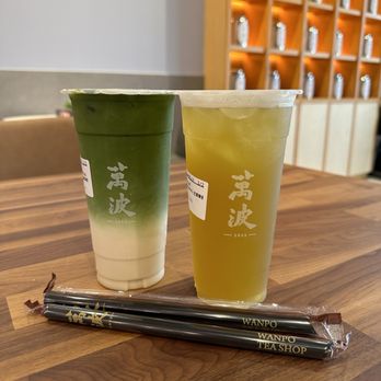 Wanpo Tea Shop - Matcha latte and sugar cane jinxuan oolong (highly recommend both!!!) - Tea Rooms Near Me - Katy, Texas