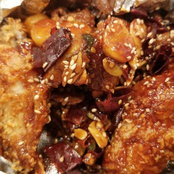 Furai Chicken - Kang Jung flavored chicken wings. It's on the sweet side and got some diced up rice cakes in there! 1/18/2021 - Korean Near Me - Irvine, California Furai Chicken - Kang Jung flavored chicken wings. It's on the sweet side and got some diced up rice cakes in there! 1/18/2021 - Korean Near Me - Irvine, California