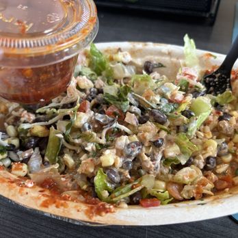 Chipotle Mexican Grill - I moved the food around and still no meat along with hot sauce cup not chimichuri you pay for extra - Fast Food Near Me - Vacaville, California Chipotle Mexican Grill - I moved the food around and still no meat along with hot sauce cup not chimichuri you pay for extra - Fast Food Near Me - Vacaville, California