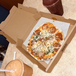 Liquid Planet - Pepperoni Pizza , Cherry's Delight Smoothie , Mango Berry Smoothie