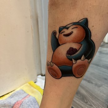 Mezzanine Tattoo Studio - Snorlax done by Mickey- Day 5 after - Tattoo Near Me - Los Angeles, California