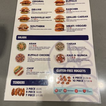 Birdcall - All Natural Chicken - Menu - Menu from Birdcall in Denver displays chicken sandwiches, salads, and gluten-free nuggets, with prices and descriptions for each item. - Chicken Shop Near Me - Denver, Colorado