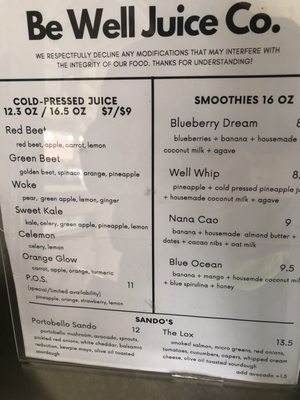 Menu photo 4 Be Well Juice San Leandro, CA