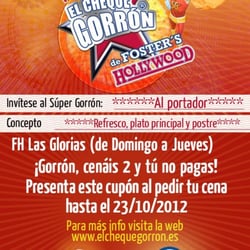 Foster's Hollywood - Cheque gorrón. Jejeje.