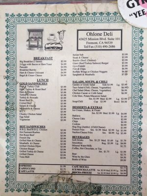 Menu photo 6 Ohlone Deli & Catering Fremont, CA