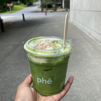 Phe - Banana pudding matcha w/ oatmilk - Coffee & Tea Near Me - Seattle, Washington Phe - Banana pudding matcha w/ oatmilk - Coffee & Tea Near Me - Seattle, Washington