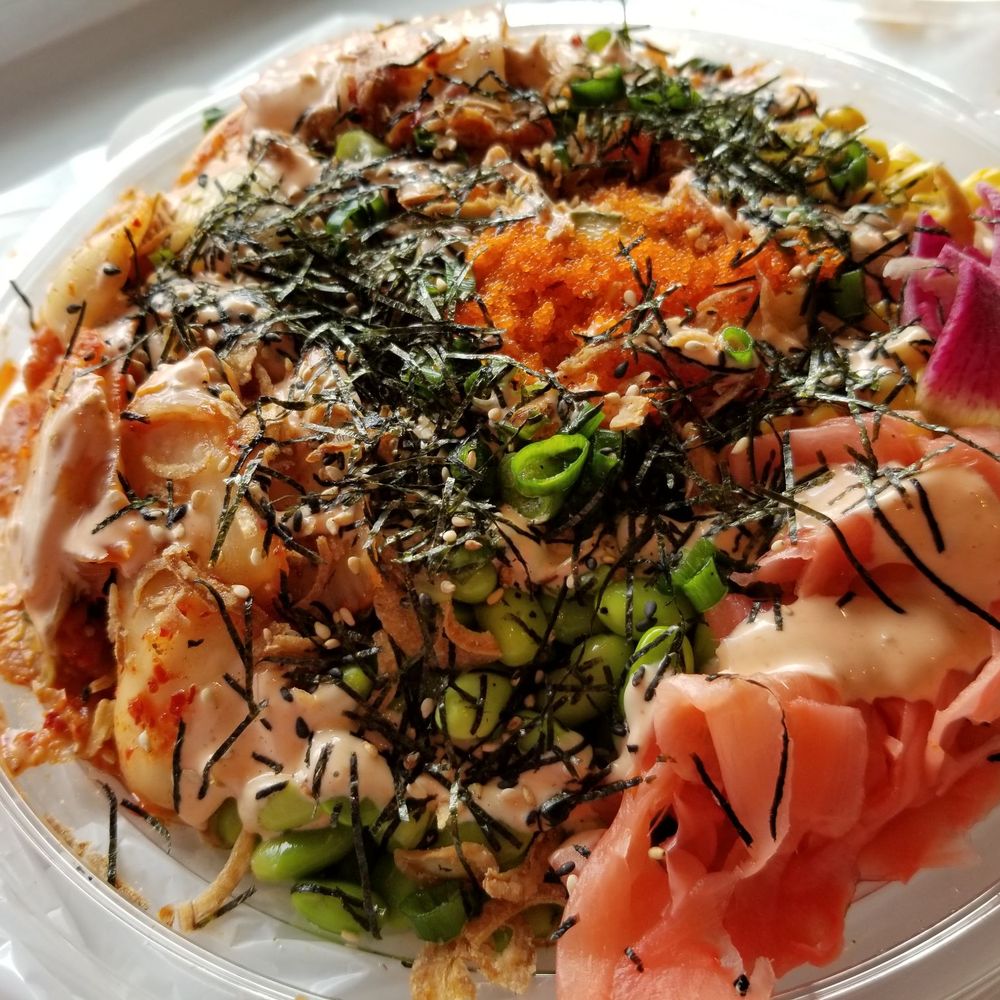 Poke Guys - Large PG's Bowl w/ extra kimchi, spicy aioli and classic shoyu sauce on brown rice - $15.25 + $1.25 (extra kimchi)= $16.50 - Poke Near Me - Markham, Ontario Poke Guys - Large PG's Bowl w/ extra kimchi, spicy aioli and classic shoyu sauce on brown rice - $15.25 + $1.25 (extra kimchi)= $16.50 - Poke Near Me - Markham, Ontario