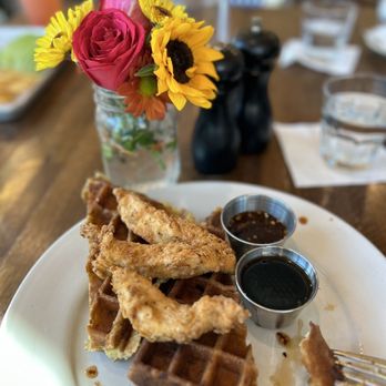 Table on 6th - Spicy Chicken and Waffles! So good!!!!! - Burgers Near Me - Bentonville, Arkansas Table on 6th - Spicy Chicken and Waffles! So good!!!!! - Burgers Near Me - Bentonville, Arkansas