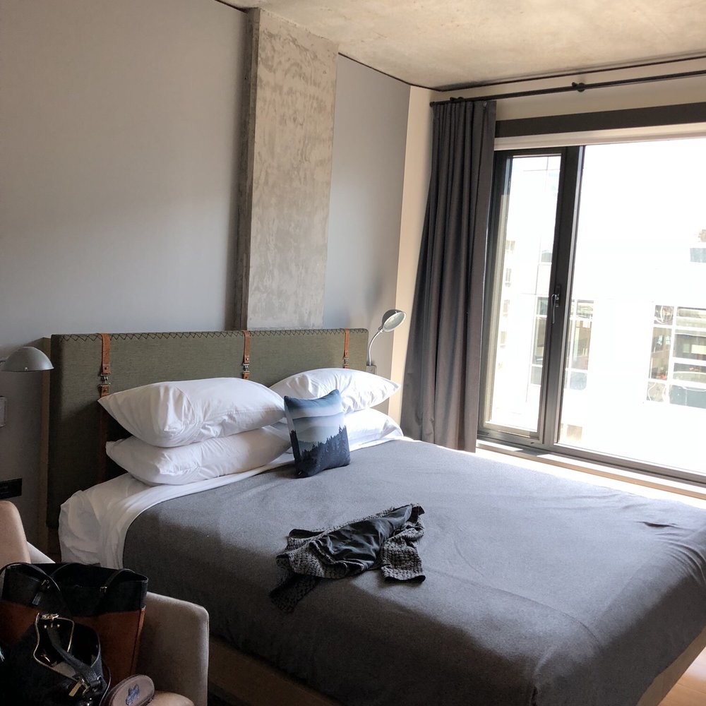 Moxy Seattle Downtown - King size bed, and good support. Small room, big bed, very comfy. - Hotels Near Me - Seattle, Washington