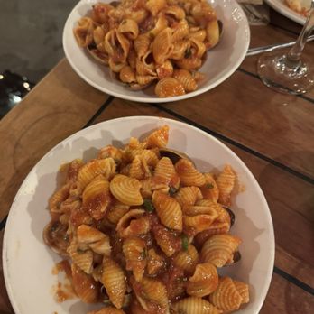 a Mano - Seafood pasta with Manila clams and Rock Cod - Italian Near Me - San Francisco, California