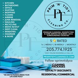 Prim N Tidy Cleaning - We are available for all of your cleaning needs. No job too small, too big or too gross!