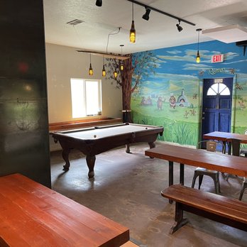 Rumor Brewing - formerly Ale Republic - June 5, 2023 - Rumors Brewing, (Cedar Crest, NM) - dining area with pool table and shuffle board - Breweries Near Me - Cedar Crest, New Mexico Rumor Brewing - formerly Ale Republic - June 5, 2023 - Rumors Brewing, (Cedar Crest, NM) - dining area with pool table and shuffle board - Breweries Near Me - Cedar Crest, New Mexico