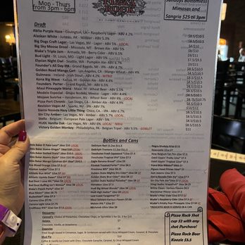 Pizza Rock - Bar/Beverage Menu - Pizza Near Me - Las Vegas, Nevada
