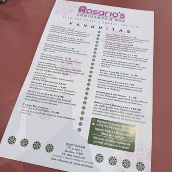 Rosario's ComidaMex & Bar - Menu 9/2026 - Mexican Near Me - San Antonio, Texas Rosario's ComidaMex & Bar - Menu 9/2026 - Mexican Near Me - San Antonio, Texas