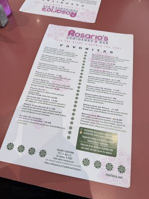 Menu photo 1 Rosario's ComidaMex & Bar San Antonio, TX Menu photo 1 Rosario's ComidaMex & Bar San Antonio, TX