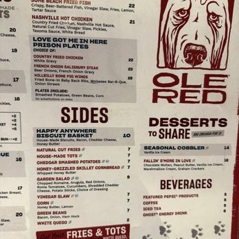 Ole Red - Menu - Music Venues Near Me - Gatlinburg, Tennessee