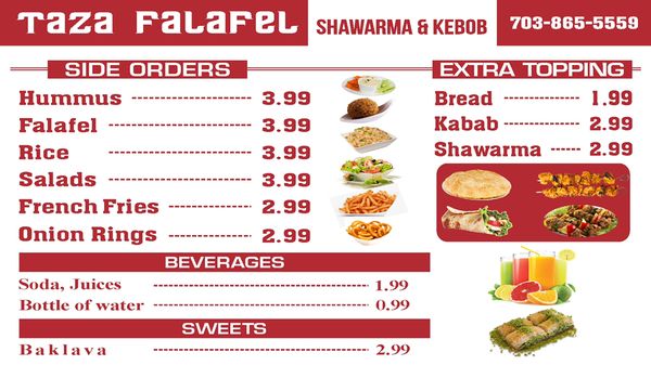Menu photo 8 Taza Falafel Fairfax, VA Menu photo 8 Taza Falafel Fairfax, VA