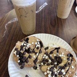 The Grumpy Grizzly - Smores bagel and apple crisp coffee