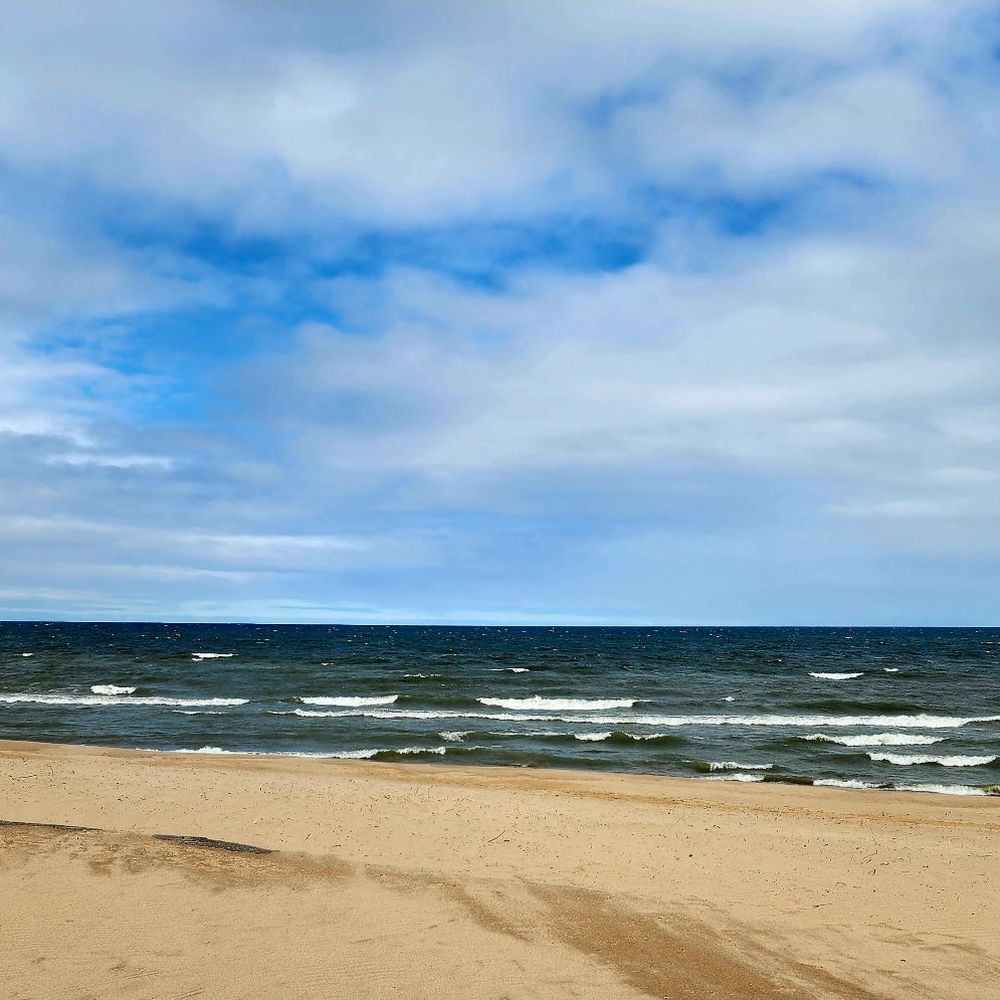 Oval Beach on a co, windy day.