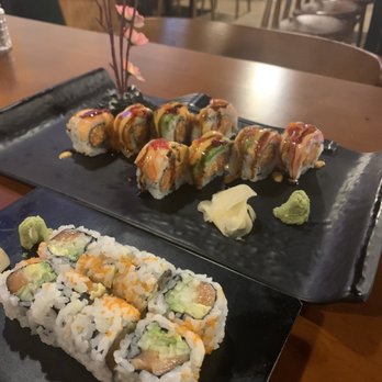 Edo Japan - Akuma roll on top and Alaskan on bottom - Japanese Near Me - Houston, Texas Edo Japan - Akuma roll on top and Alaskan on bottom - Japanese Near Me - Houston, Texas