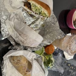 Tacos El Rey - Carne asada torta, lengua burrito, horchata