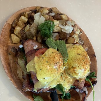 My Cafe - B.E.A.S.T. Benedict: bacon, eggs (poached), avocado, spinach, tomato (+ ham). The hollandaise sauce is the perfect creamy, lemony goodness! - Breakfast & Brunch Near Me - Kapolei, Hawaii My Cafe - B.E.A.S.T. Benedict: bacon, eggs (poached), avocado, spinach, tomato (+ ham). The hollandaise sauce is the perfect creamy, lemony goodness! - Breakfast & Brunch Near Me - Kapolei, Hawaii
