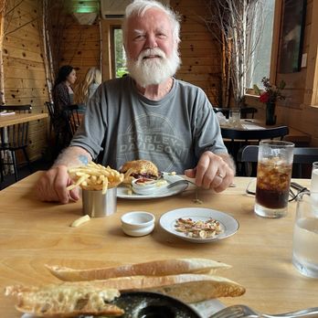 New Scenic Cafe - Dan with his burger & fries; pistachio leftovers; and, a few remaining escargot that were quickly eaten! - New American Near Me - Duluth, Minnesota